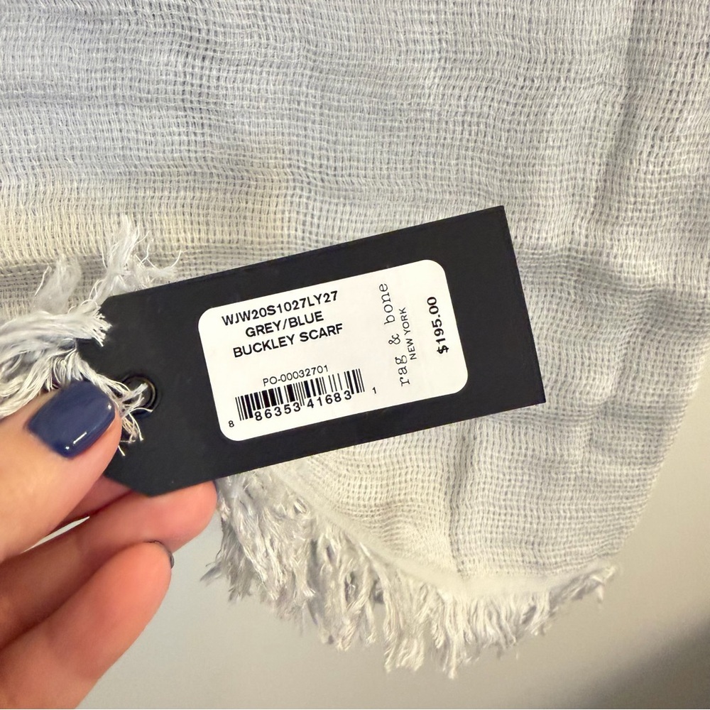 NWT Rag & Bone Gray Fringed Scarf - Picture 3 of 7
